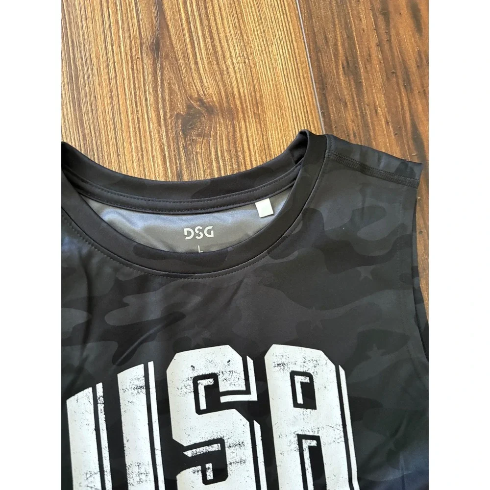 Bundle of 2 DSG Boys' USA Shirts – Blue & Black Camo – Size Large - Picture 3 of 3